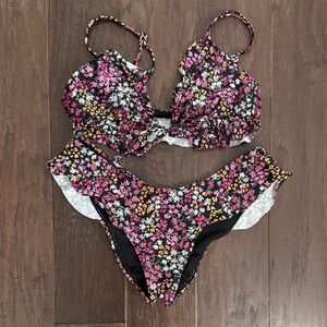 Adore Me Black Floral Bikini Set